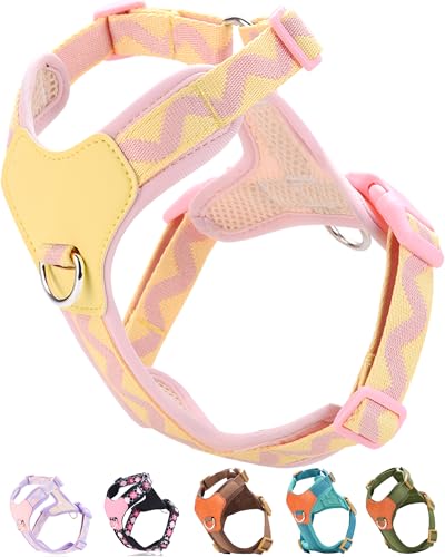 Pink xs Hundegeschirr für kleine Hunde, No Pull Hundegeschirr mit 2 Leinenclips, Welpengeschirr für kleine Hunde, Dog Vest Harness (Rosa, XS) von SOLMOONY