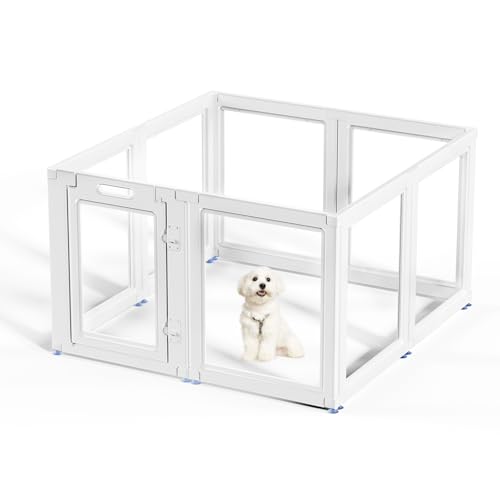 Laufstall aus transparentem Acryl, für den Innenbereich, einfache Montage, transparenter Haustiergehege für Welpen, Kaninchen, Katzen, Schweine, robust und leicht zu reinigen, Kunststoff, 60 cm hoch, Laufstall aus transparentem Acryl, für den Innenbereich, einfache Montage, transparenter Haustiergehege für Welpen, Kaninchen, Katzen, Schweine, robust und leicht zu reinigen, Kunststoff, 60 cm hoch, von SOLOWINNER