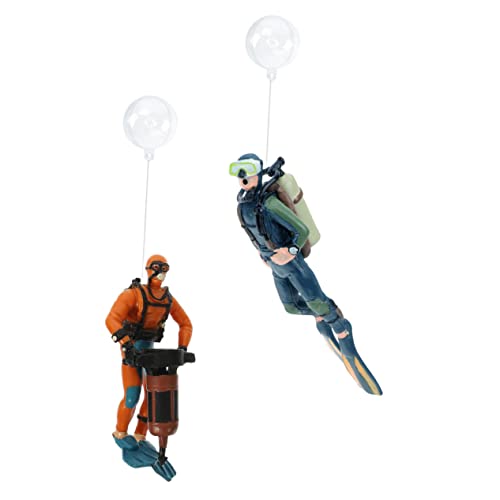 SOLUSTRE 1 Satz Taucher Ornamente Klein Dekorationen Tank Künstlich Aquarium Schwimmende Taucherstatue Aus Kunststoff Aquarientaucher-Ornament Taucher Figur Plastik 2 Stück von SOLUSTRE