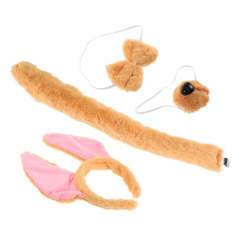 SOLUSTRE 1 Set Welpen-Hunde-Stirnband-kostüm: Hundeohren-Stirnband, Plüschnase, Fliege, Cartoon-Tier, Cosplay Für, Halloween, Erwachsene, Verkleidung, von SOLUSTRE