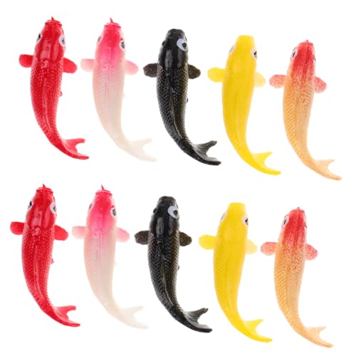 SOLUSTRE 10stücke Künstlicher Koi-aquariumfisch Miniatur-fischmodell Aus Harz Aquarium-Dekoration Fischglas-Dekoration Koi-Fisch-dekor Künstlicher Aquarienfisch Fischmodell-Ornament von SOLUSTRE