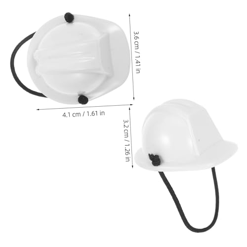 SOLUSTRE 2 Stück Sicherheitshelm für Haustiere Mini-Bauhut Miniatur-Bauhut Puppenhelm Miniaturhelm für Haustiere Miniatur-Bauhelm Miniatur-Schutzhelm Mini-Schutzhelm für Puppe Plastik Weiß von SOLUSTRE