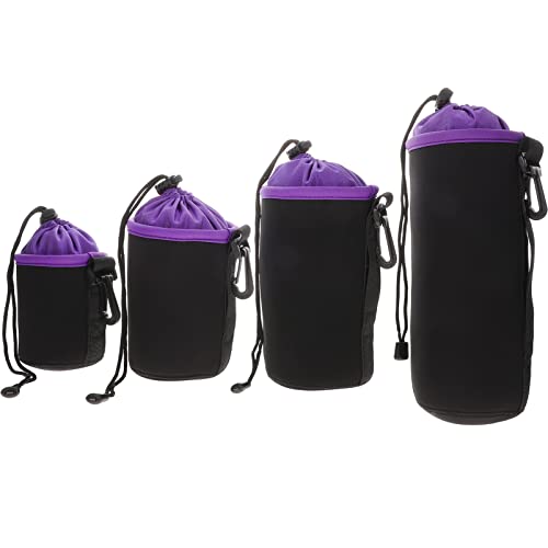 SOLUSTRE 4 Stück Tasche Für Kameraobjektive Objektivbeutel Mit Kordelzug Aufbewahrungskoffer Für Kameraobjektive Gehäuse Für Kameraobjektive Violett Sbr Reisen Wasserdicht Schutztasche von SOLUSTRE