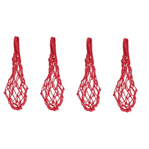 SOLUSTRE 4-teilige Schnur Hanging Feeder Hühnerspielzeug Futterspender Geflügel Fütterung Vieh Montiert Hühnerfutter Hühnerzubehör Für Hühner Gemüse Hängend Küken Füttern Polyester Rot von SOLUSTRE
