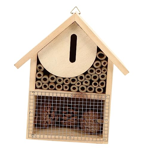 SOLUSTRE Bienenhaus hängender hängender Bienenstock Kabine hängendes Außenhütte Bienen lebensraum hölzerner Lebensraum Bienenzuchtschutz bemaltes Nest Holz von SOLUSTRE