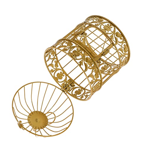 SOLUSTRE Dekorieren Sie Den Vogelkäfig Dekorationen Hängend Vogelkäfige Vogelkäfig- Hochzeit Kunst Vogelkäfigverzierung Wandhängedekoration Vintage - Eisen Golden von SOLUSTRE