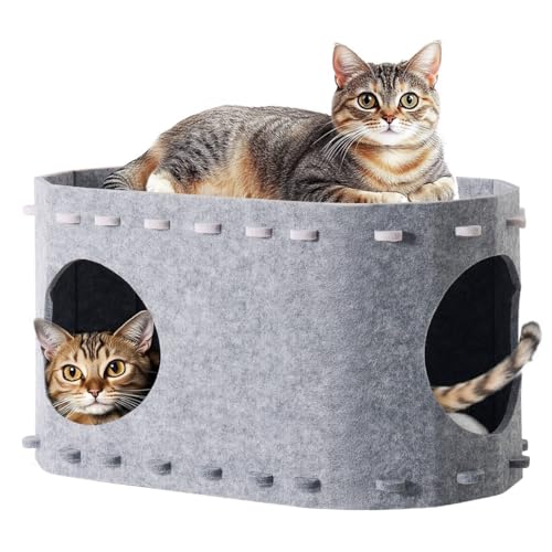 SOLVIEW Katzenhöhle Filz, Katzenbett Höhle, 2 Schicht Katzenhaus für Katzen Vier Jahreszeiten, Langlebigkeit Katzenhaus Indoor große Katzen, Winterfest, 58T x 33B x 30Hcm,Grau SOLVIEW Katzenhöhle Filz, Katzenbett Höhle, 2 Schicht Katzenhaus für Katzen Vier Jahreszeiten, Langlebigkeit Katzenhaus Indoor große Katzen, Winterfest, 58T x 33B x 30Hcm,Grau von SOLVIEW