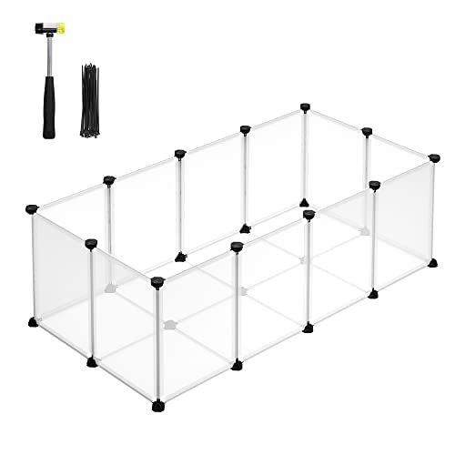 SONGMICS Freigehege mit Bodenplatten, Laufstall, Meerschweinchen Gehege, aus Kunststoff, Gehege für Hamster, Kaninchen, Igel, 125 x 63 x 42 cm, weiß LPC001W01 SONGMICS Freigehege mit Bodenplatten, Laufstall, Meerschweinchen Gehege, aus Kunststoff, Gehege für Hamster, Kaninchen, Igel, 125 x 63 x 42 cm, weiß LPC001W01 von SONGMICS