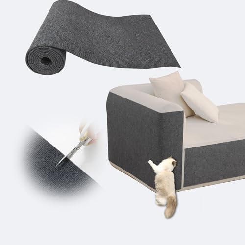 Selbstklebend Kratzmatte Katze, 200 x 40 cm Self-Adhesive Cat Scratching Mat, Kratzbretter Katze Wand, für Katzensofa Möbel, Wandschutz, Katzenbaum und Ersatzpolster (Dunkelgrau) Selbstklebend Kratzmatte Katze, 200 x 40 cm Self-Adhesive Cat Scratching Mat, Kratzbretter Katze Wand, für Katzensofa Möbel, Wandschutz, Katzenbaum und Ersatzpolster (Dunkelgrau) von SONGWEITEC