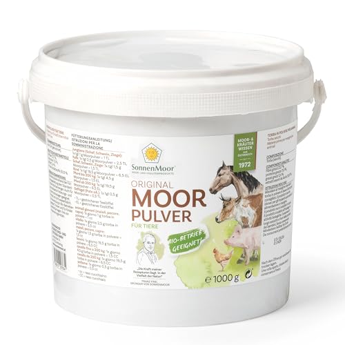 Moorpulver 1000g Sonnenmoor für Tiere Trockenmoor zum Untermischen von Futtermittel, 100% natürlich, vegan und ohne Konservierungsstoffe, Nahrungsergänzung für Tier von SonnenMoor