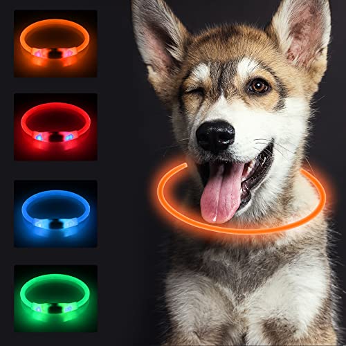 SONNIG LED Hundehalsband Leuchtend, Leuchthalsband Hund Aufladbar und Verstellbares mit 3 Lichtmodi, Sicher für Kleine, Mittlere und Große Hunde bei Nacht, Orange SONNIG LED Hundehalsband Leuchtend, Leuchthalsband Hund Aufladbar und Verstellbares mit 3 Lichtmodi, Sicher für Kleine, Mittlere und Große Hunde bei Nacht, Orange von SONNIG