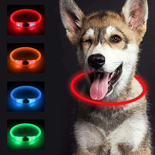 SONNIG LED Hundehalsband Leuchtend, Leuchthalsband Hund Aufladbar und Verstellbares mit 3 Lichtmodi, Sicher für Kleine, Mittlere und Große Hunde bei Nacht, Rot SONNIG LED Hundehalsband Leuchtend, Leuchthalsband Hund Aufladbar und Verstellbares mit 3 Lichtmodi, Sicher für Kleine, Mittlere und Große Hunde bei Nacht, Rot von SONNIG