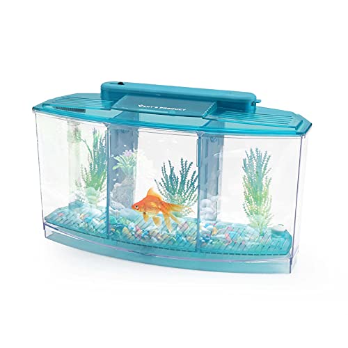 SOONHUA Betta Aquarium Aquarium Transparentes Acrylaquarium mit Kunststoff Künstliche Grünepflanze für Kleine Tropische Fische Ziergoldfische Betta Fische von SOONHUA