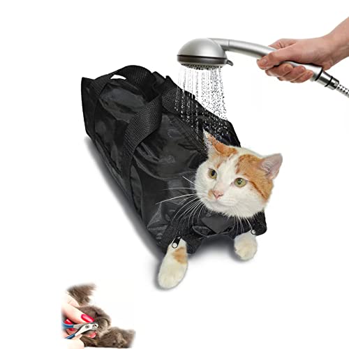 SOONHUA Katzen Glooming Tasche zum Baden von Katzen, verstellbare Katzen Dusche,Netztasche,Badetasche,Anti-Kratzer, atmungsaktiv,Rückhaltetasche,Katzentasche für Reinigung,Fellpflege, Baden SOONHUA Katzen Glooming Tasche zum Baden von Katzen, verstellbare Katzen Dusche,Netztasche,Badetasche,Anti-Kratzer, atmungsaktiv,Rückhaltetasche,Katzentasche für Reinigung,Fellpflege, Baden von SOONHUA