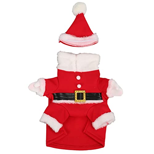SOONHUA Katzen-Weihnachts-Outfit, Hunde, Welpen, Weihnachten, warmer Partyanzug mit Hut für tägliche Party, Weihnachten, festliche Geschenke von SOONHUA