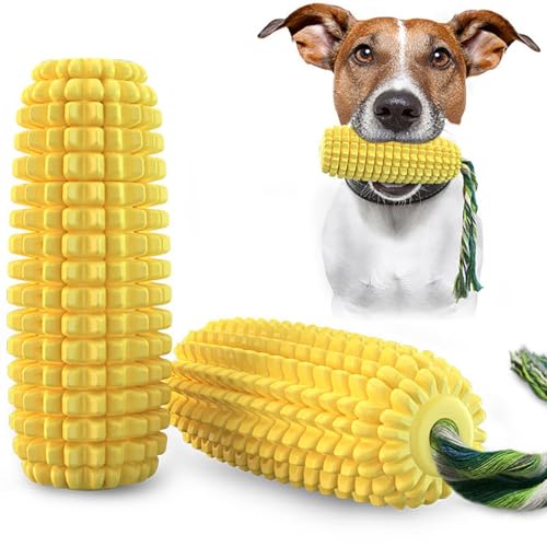 SOONHUA Kauspielzeug für Hunde, interaktives Hundespielzeug, Maismuster, quietschend, für mittelgroße und kleine Hunde/Welpen, durchschnittliche Kauer von SOONHUA