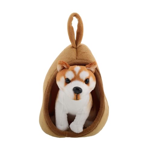 SOPOTUTU 1 Set Spielzeuge Stofftier Hundespielzeug Hundehütte Hundepuppe Ornament Fürs Büro Realistischer Spielzeughund Lebensechtes Hundehaus Großes Hundehaus Süße Stofftiere von SOPOTUTU