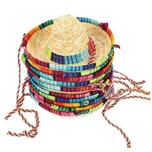 SOPOTUTU 10 Stück Mini Strohhüte für Haustiere Verstellbare Sombreros für Katzen Niedliche Partydekoration Zubehör für Feste und Feiern Leicht und Kompakt Vielseitig Einsetzbar von SOPOTUTU