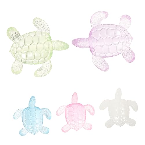 SOPOTUTU 5stücke Luminous Miniaturisierte Schildkrötenfiguren Aus Resin Für Garten Desktop-Dekoration Kreative Und Langlebige Ornamente Für Junge Mädchen Und Heimdekoration Blau Grün von SOPOTUTU