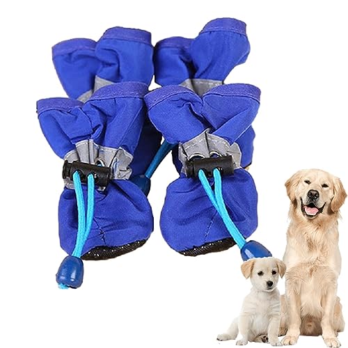 Hundestiefel | 4 Stück Hunde-Regenstiefel, Hundeschuhe | Atmungsaktive, wasserdichte, weiche, rutschfeste Haustierschuhe für kleine und mittelgroße Hunde Soptec von SOPTEC