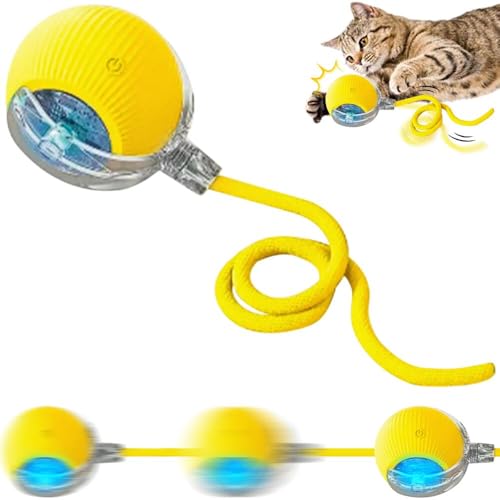 SORNEICDR Interaktiver Ball für Katzen, interaktives Hundespielzeug, interaktiver Spielzeugball, 360 °, intelligenter automatischer Kugellagerball für Katze und Hund (gelb) SORNEICDR Interaktiver Ball für Katzen, interaktives Hundespielzeug, interaktiver Spielzeugball, 360 °, intelligenter automatischer Kugellagerball für Katze und Hund (gelb) von SORNEICDR