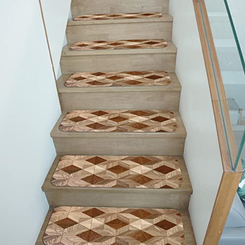 7 Stück 22 x 70 cm rutschfeste Treppe, verdicktes Treppenkissen für Innentreppen, rechteckige Treppenstufen für Kinder, ältere Menschen und Haustiere von SORVA