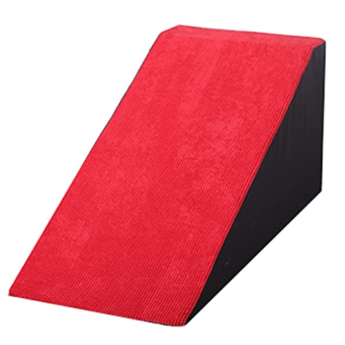 Haustierrampe für Innen/Bett/Couch, leichte Schaumstoff-Haustiertreppe für Katzen/kleine/mittlere Hunde, rutschfeste, abnehmbare Hunderampe (Farbe: Rot, Größe: hoch 30 cm/11,8 Zoll) von SORVA