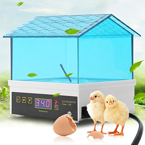SOULONG Automatischer Inkubator, Mini Egg Hatching 4 Egg Digital mit LED-Display für den Gebrauch von Küken Brutmaschine Ei-Brutkasten 10x10x11,5 cm (LxBxH) 15w von SOULONG