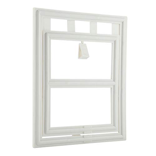 SOULONG Haustier-Tür, Kunststoff, für Hunde, Welpen, Katzen, magnetisch, sichere Klappe für Fliegengitter, Fenster, Tor, Tür, L, Weiß von SOULONG