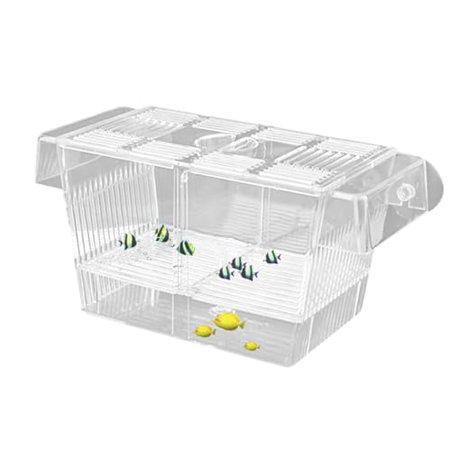 Aquarium Breeder Box, Einstellbare Fisch Brutkasten Sichere Fischzuchtkammer Inkubator Züchter Box mit Saugnäpfen, Multifunktionaler Fisch Fry Tank, Süßwasser Fischbox für Verletzte von SOYDAN