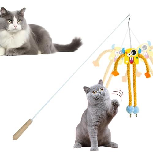 Interaktives Katzenspielzeug, Katzenstab-Spielzeug | Cat Slutter Charmer Zauberstab | Katzen Charmer Interaktiver Katzenspielzeug Zauberstab Kreative Katze Tier Spielzeug für Katzen und Kätzchen Interaktives Katzenspielzeug, Katzenstab-Spielzeug | Cat Slutter Charmer Zauberstab | Katzen Charmer Interaktiver Katzenspielzeug Zauberstab Kreative Katze Tier Spielzeug für Katzen und Kätzchen von SOYDAN