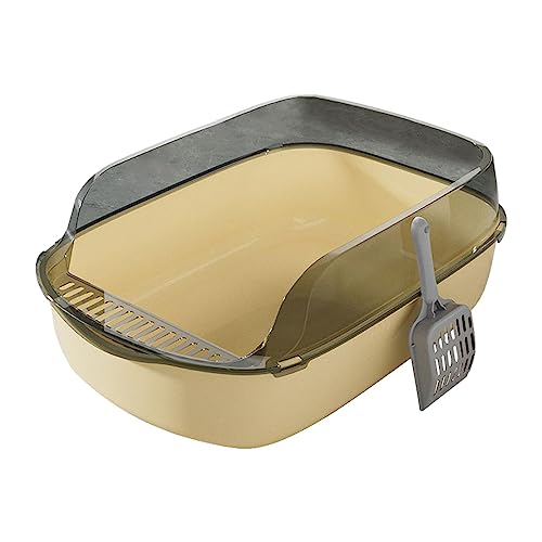 Katze, Katzentoilette, schmutzabweisend, spritzwassergeschützt, halbgeschlossen, Stabiler Streuschutz, Bettpfanne for Katzen, große Katzentoilette mit offener Oberseite, Blau/5 (Color : Yellow, Size Katze, Katzentoilette, schmutzabweisend, spritzwassergeschützt, halbgeschlossen, Stabiler Streuschutz, Bettpfanne for Katzen, große Katzentoilette mit offener Oberseite, Blau/5 (Color : Yellow, Size von SOYDAN