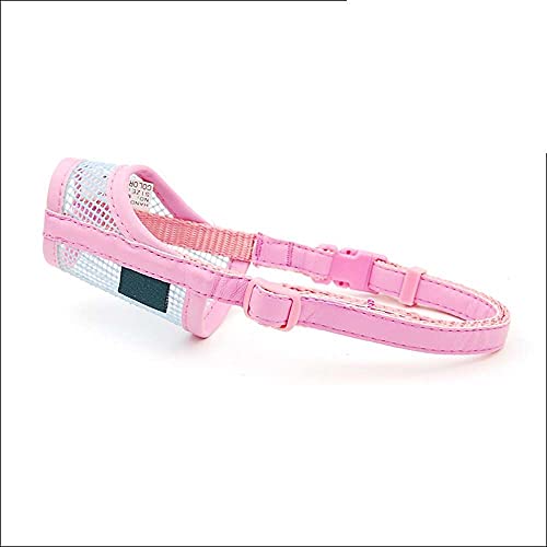 Maulkorb for Hunde gegen Beißen, Bellen und Kauen, mit bequemem, weichem Mesh-Gewebe und verstellbarem Riemen /26 (Color : Pink, Size : Large) von SOYDAN