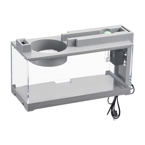 Mini-Aquarium, Mini-Aquarium mit transparentem Moos und Krabben, umweltfreundliches Glasaquarium, leises Aquarium mit Luftpumpe, Schreibtisch-Aquarienreiniger, Aquarium-Zubehör von SOYDAN