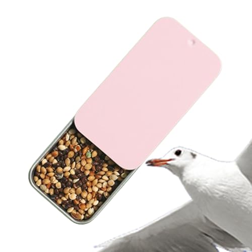 Mini-Schiebeblechbehälter, Vogelfutterbox | Tragbare Vogelsnackbehälter | Edelstahl-Vogel-Snack-Futterbehälter mit Push-Pull-Design für Sittiche, Nymphensittiche, Turteltauben und kleine Vögel Soydan von SOYDAN