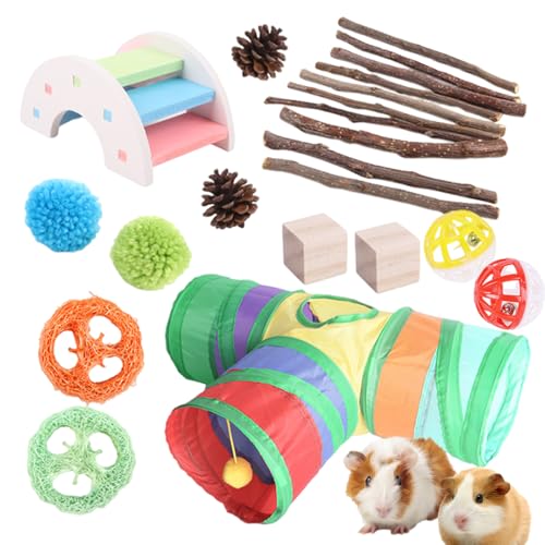 SOYDAN Spielzeug Set für Meerschweinchen, Kauspielzeug für Käfighamster, platzsparende Tierlebensraum Dekore für Arbeitszimmer, Wohnzimmer, Balkon, Spielzimmer, Kinderzimmer SOYDAN Spielzeug Set für Meerschweinchen, Kauspielzeug für Käfighamster, platzsparende Tierlebensraum Dekore für Arbeitszimmer, Wohnzimmer, Balkon, Spielzimmer, Kinderzimmer von SOYDAN