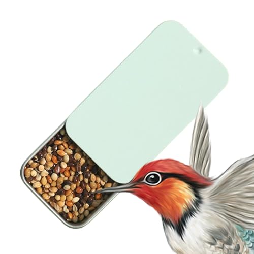 Vogelfutterbox, Futterbehälter für Vögel, Stabile Futterhäuschen für Vögel, Edelstahl-Vogel-Snack-Futterbehälter mit Push-Pull-Design für Sittiche, Nymphensittiche, Turteltauben und kleine Soydan von SOYDAN