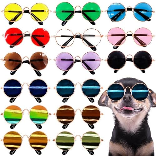 10PCS Vintage Hund Katze Sonnenbrille Reflexion Eye Wear Brille Für Hund Katze Haustier Requisiten Nette Sonnenbrille Für Katzen Hunde von Sozy