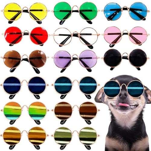 10PCS Vintage Hund Katze Sonnenbrille Reflexion Eye Wear Brille Für Hund Katze Haustier Requisiten Nette Sonnenbrille Für Katzen Hunde von Sozy