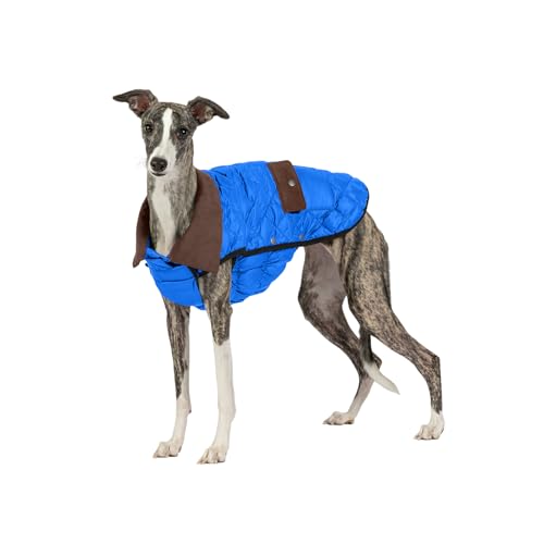 Hunde-Daunenjacke, warm, leicht, wasserabweisend, verstaubar, kalter Mantel, klassischer Retro-Stil, Blau, Größe L Hunde-Daunenjacke, warm, leicht, wasserabweisend, verstaubar, kalter Mantel, klassischer Retro-Stil, Blau, Größe L von SPACE LION