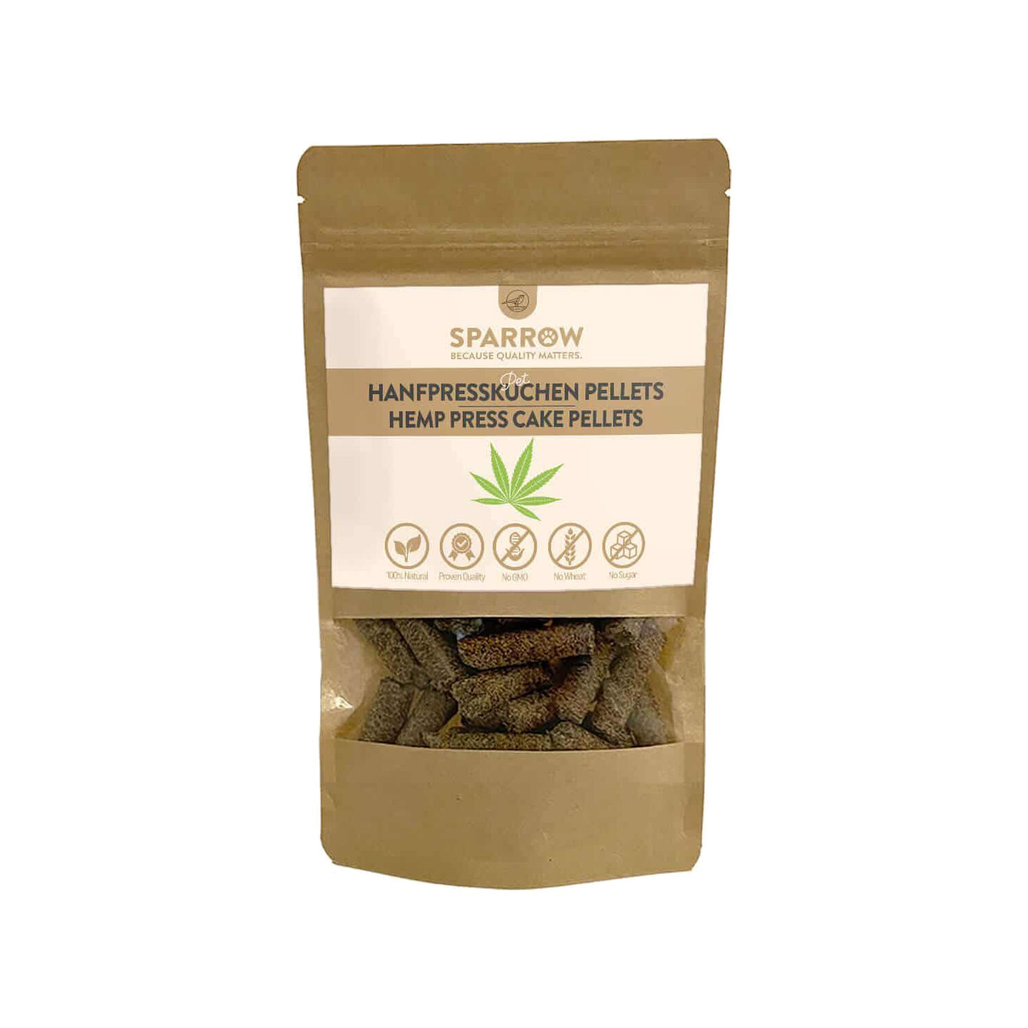 SPARROW Pet Bio Hanfpresskuchen Pellets - 200 g SPARROW Pet Bio Hanfpresskuchen Pellets - 200 g von SPARROW