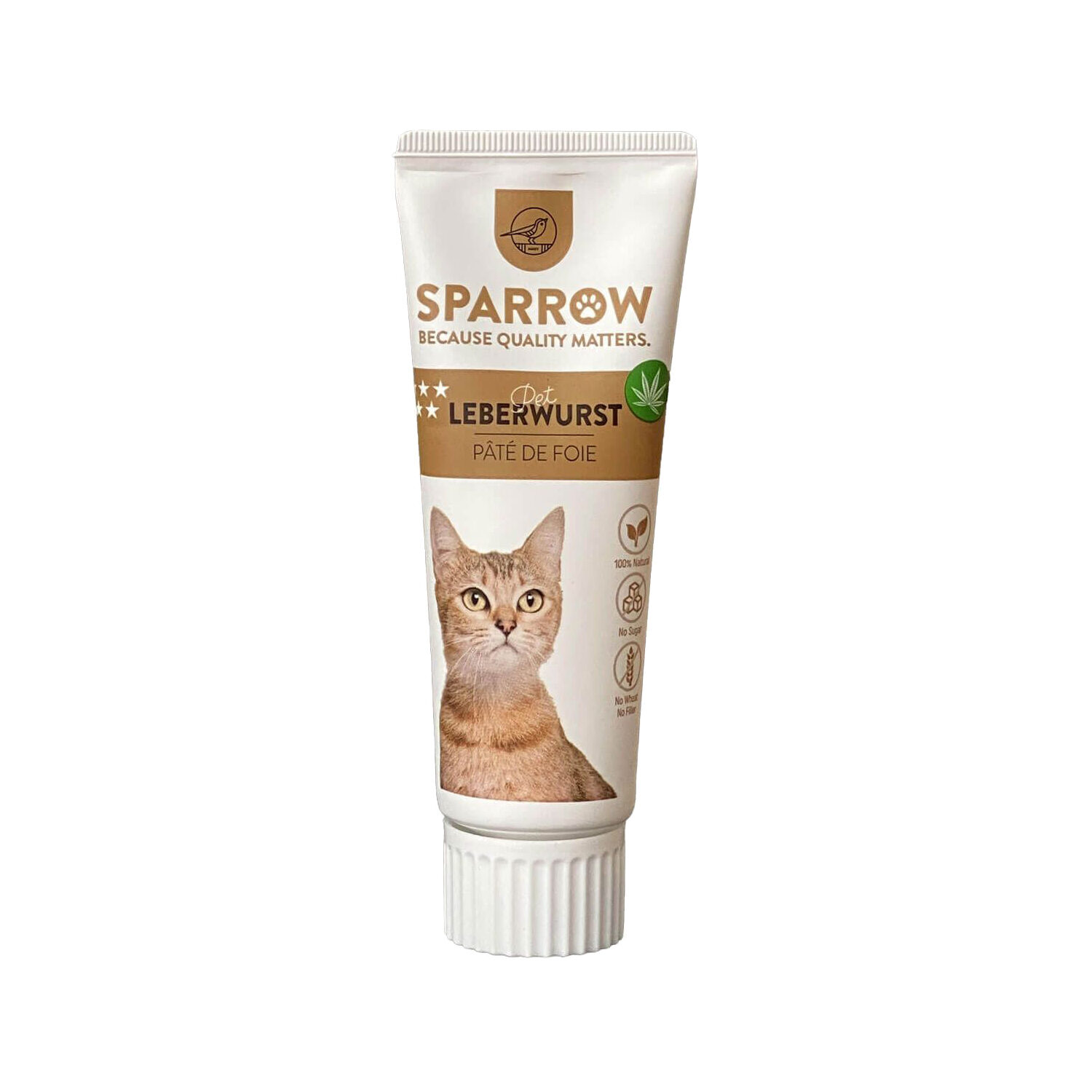 SPARROW Pet Leberwurstpaste mit CBD für Katzen - 75 g von SPARROW