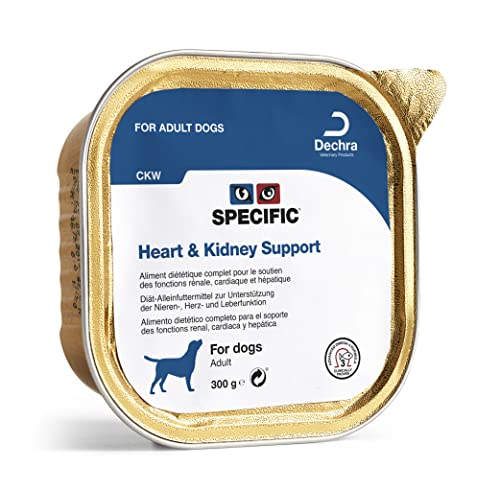 DECHRA Veterinary Products - SPECIFIC CKW Heart & Kidney Support - Nassfutter für Hunde - Mit Omega-3 und Krillöl - Reduzierter Proteingehalt zur Entlastung der Nieren - Erwachsene Tiere - 6x300g von SPECIFIC