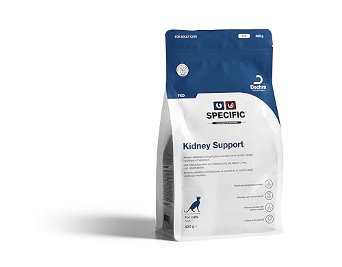 SPECIFIC® Kidney Support (FKD) 400 g - Trockenfutter für Katzen - Reduzierter Proteingehalt zur Entlastung der Nieren - Omega-3-Fettsäuren - Für ausgewachsene Katzen - DECHRA Veterinary Products von SPECIFIC