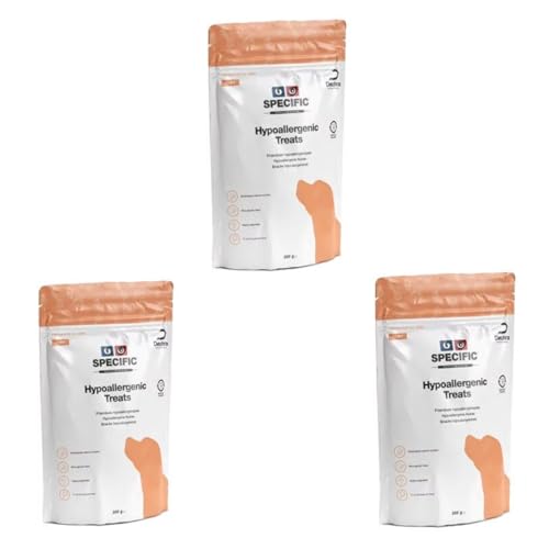 SPECIFIC CT-HY Hypoallergenic Treats | 3er Pack | 3 x 300 g | Leckerlis für Hunde mit Nahrungsmittelreaktionen | Zur Belohnung für Hunde Aller Rassen und jeden Alters | Mit Reis & Lachs von SPECIFIC