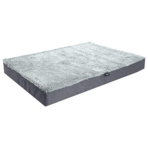 SportPet Designs CM-10060-CS01 Deluxe-Hundematratze, wasserabweisend, wendbar, Memory-Schaum, groß, Grau von SPORT PET