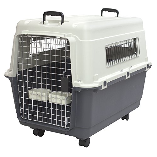 SportPet Designs Hundekäfig aus Kunststoff, rollend, für Türen und Reisen, große Hundehütte, Grau SportPet Designs Hundekäfig aus Kunststoff, rollend, für Türen und Reisen, große Hundehütte, Grau von SPORT PET