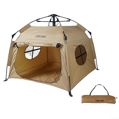 Haustierzelt, zusammenklappbares Katzen- und Hundenest, Haustier-Pop-Up-Zelt, tragbares Katzen-/Hunde-Campingzelt, 100 x 100 x 75 cm, Khaki von SPORTARC