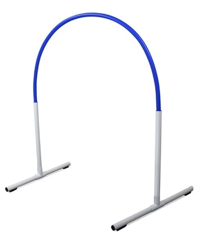 Hoopers Hoop aus Kunststoff – verletzungsfreier Hundesport – flexibel & wetterfest – VDH-konform – Weiße Basis mit Bögen in 6 Farben (Weiß/Blau) von SPORTIKEL24