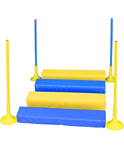 SPORTIKEL24 Agility Soft-Weitsprung – Agility Long-Jump – Weitsprung mit 4 Balken – für Agility-Turnier & Training – inkl. 4 Eckpfosten von SPORTIKEL24